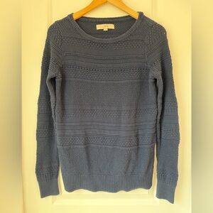 Small Loft Navy Blue Cable Knit Sweater